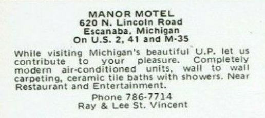 Manor Motel - Old Post Card